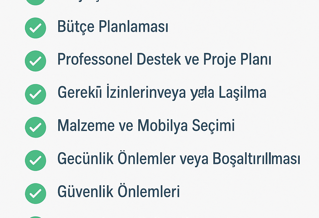 Ev Tadilat Sürecine Girmeden Önce Yapılması Gerekenler
