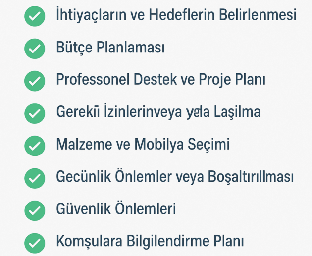 Ev Tadilat Sürecine Girmeden Önce Yapılması Gerekenler