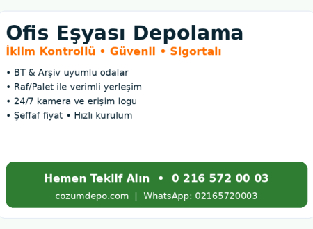 Ofis Eşyası depolama