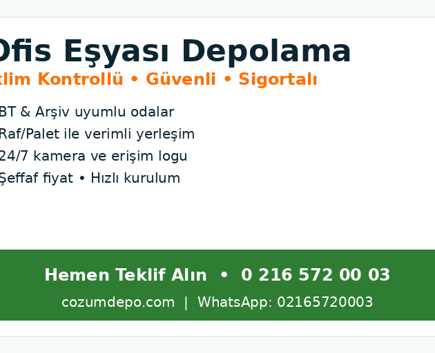 Ofis Eşyası depolama