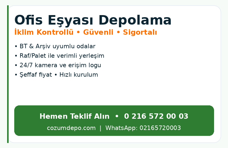 Ofis Eşyası depolama