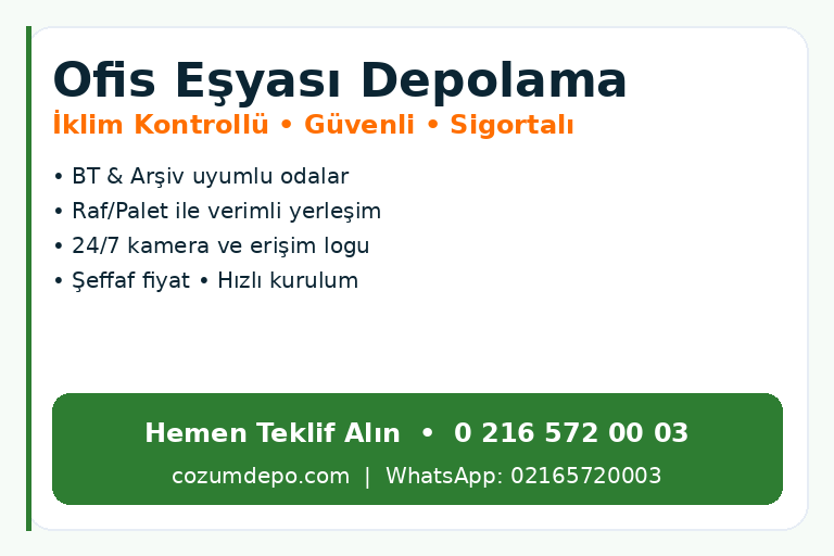 Ofis Eşyası depolama
